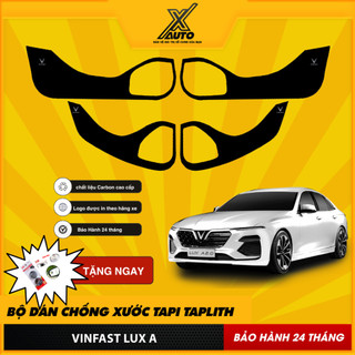 Bộ Dán Chống Xước Tapli Cửa Xe Vinfast Lux A- Viền Vân Da Carbon Cao Cấp( tặng 1 bộ gương cầu lồi)