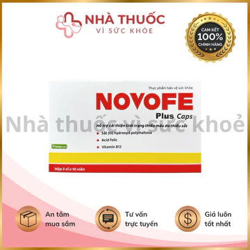 ✅[Chính hãng] Viên Uống Bổ Sung Sắt Novofe Plus Bổ Máu, Cải Thiện Tình Trạng Thiếu Máu Hộp 30 Viên