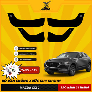 Bộ Dán Chống Xước Tapli Cửa Xe Mazda CX30- Viền Vân Da Carbon Cao Cấp