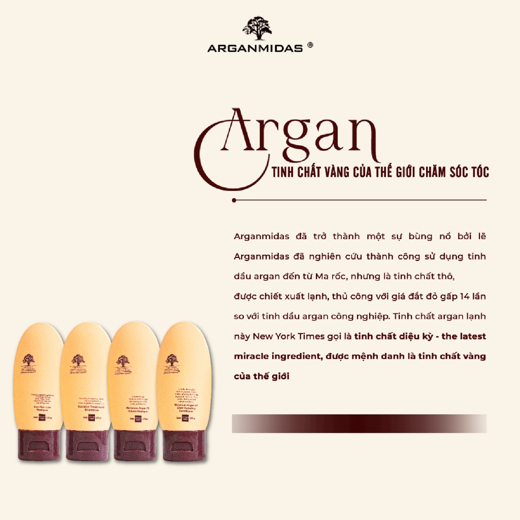 Ảnh Combo Mini dầu gội và dầu xả Arganmidas 50ml 1