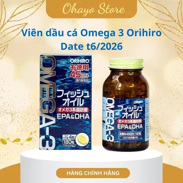 Viên dầu cá omega 3 orihiro fish oil Nhật Bản,[Date 2026], dầu cá omega 3 orihiro Nhật Bản