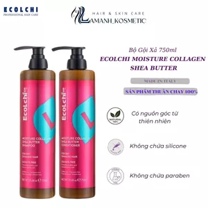 Combo Gội Xả Tái Tạo Dưỡng Ẩm EcoLchi Shea Butter Phục Hồi Dưỡng Ẩm Tóc Suôn Mượt