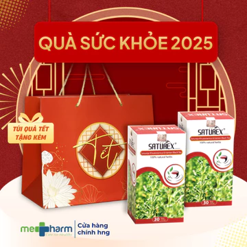 [Tặng túi tết] Combo 2 hộp trà thảo dược SATUREX hỗ trợ giảm mỡ máu, gan nhiễm mỡ, hạ huyết áp
