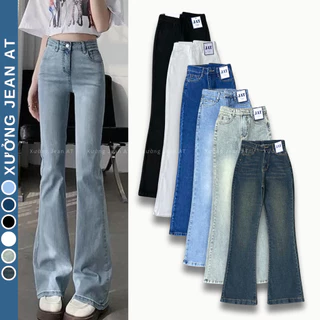 Quần Jean Nữ Ống Loe Lưng Cao Co Giãn 4 Màu, Quần Bò Ống Loe Cạp Cao Dáng Ôm Skinny Cực Xinh 591 582 583 532