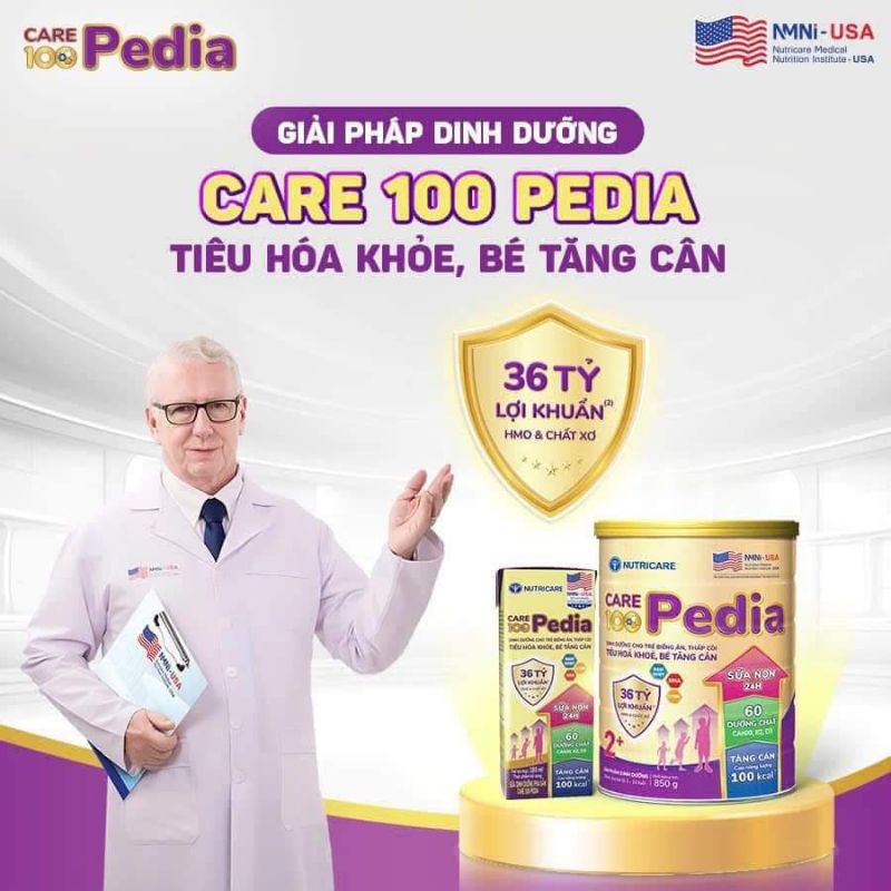 {Chính hãng} 1 thùng (48 hộp) Sữa pha sẵn Care 100 Pedia 110ml cho bé.