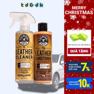 Combo 2 chai vệ sinh ghế da Chemical Guys Leather Care Clean & Condition 473ml, chăm sóc ghế da