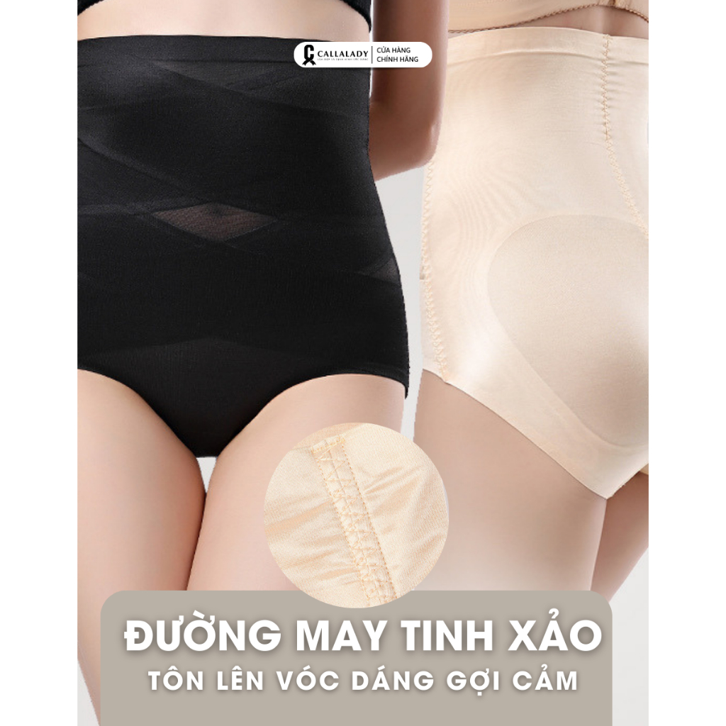Quần gen định hình Callalady nịt bụng dưới giảm mỡ nâng mông siết eo cao cấp chất liệu lụa băng mềm mại thoáng khí 27