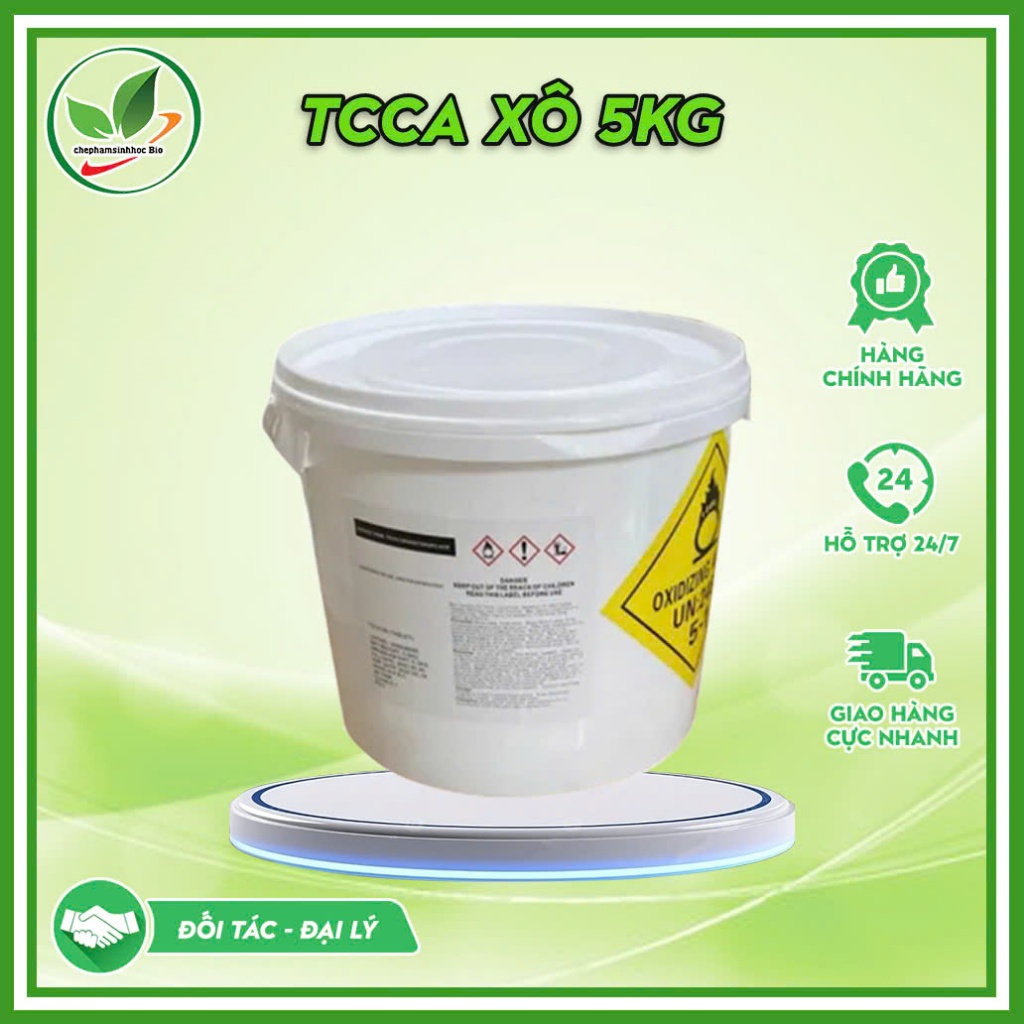 Khử trùng dạng viên Clo sủi TCCA viên sủi 2g. Xử lý nước, xử lý đáy. Xô 5kg
