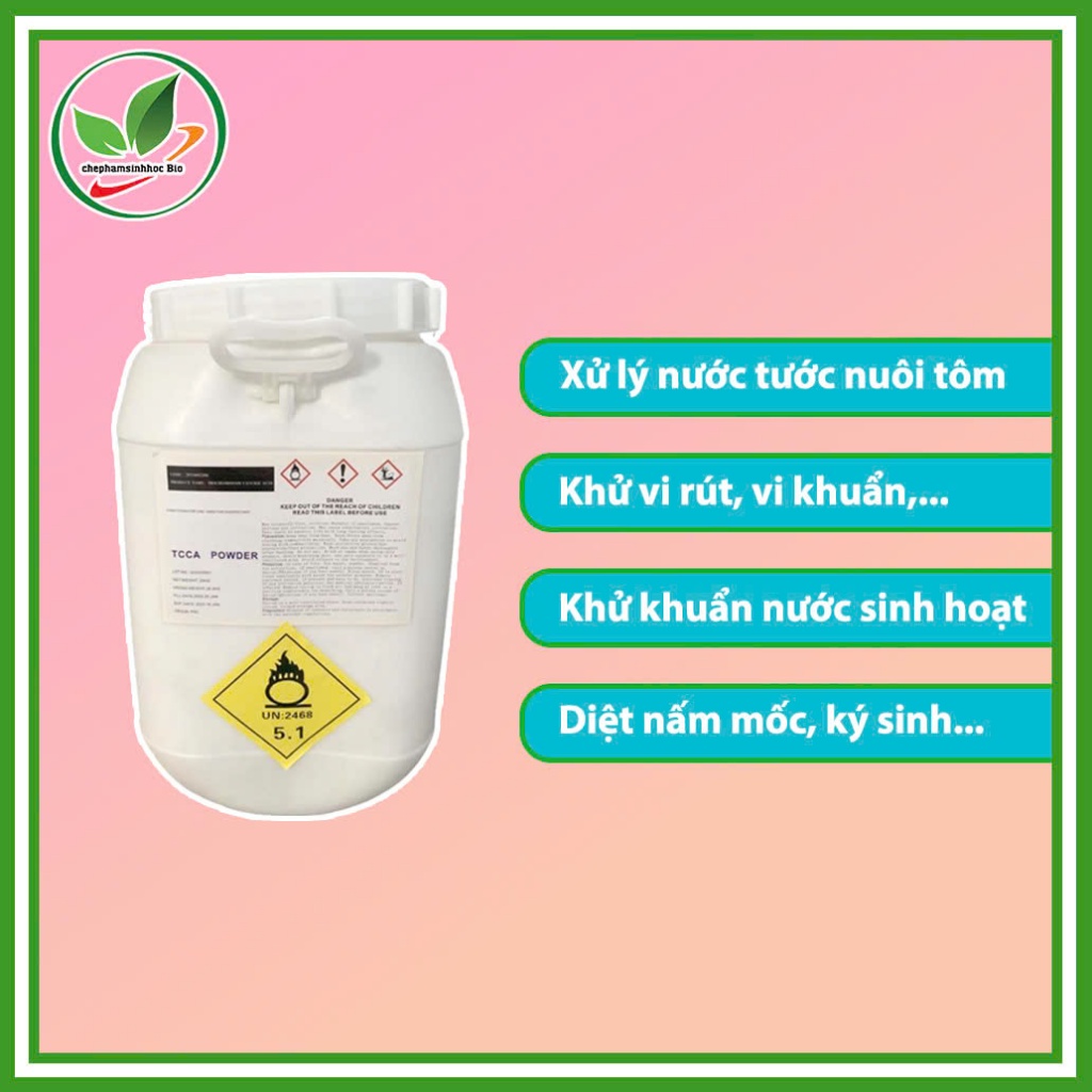 TCCA dạng bột 90% Trung Quốc xử lý nước và xử lý hồ bơi. Thùng 25kg