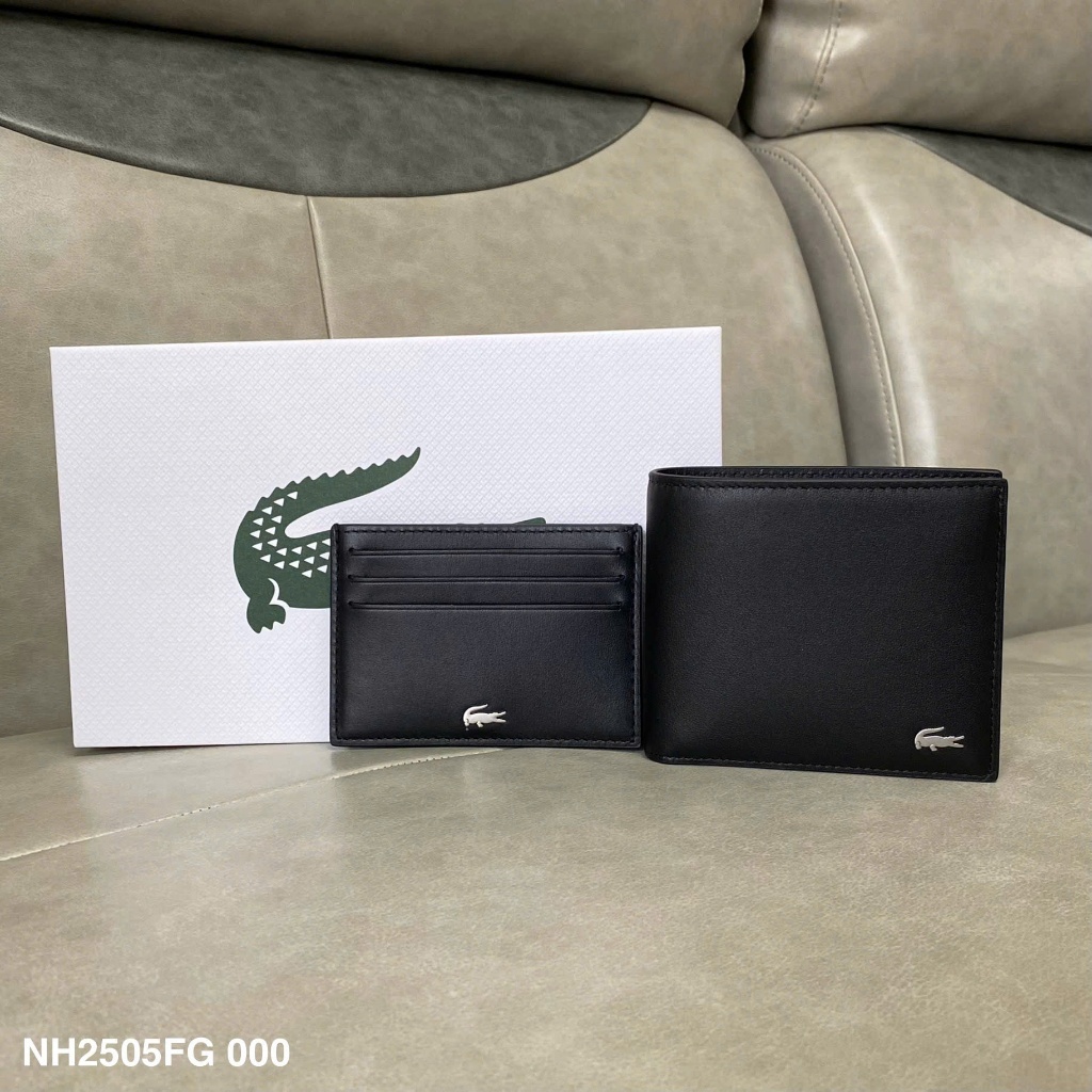 Mens Lacoste Card Case [Chính Hãng] Set Ví Card Holder Da Thật