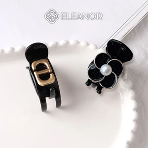 Kẹp tóc nữ Eleanor Accessories hình hoa ngọc trai nhân tạo kẹp càng cua phụ kiện tóc 9284
