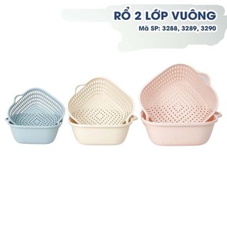 Bộ Rổ Nhựa 6 Món Kèm Chậu Cao Cấp Rổ Đựng Rau Bộ Rổ 2 Lớp  Hokori Việt Nhật