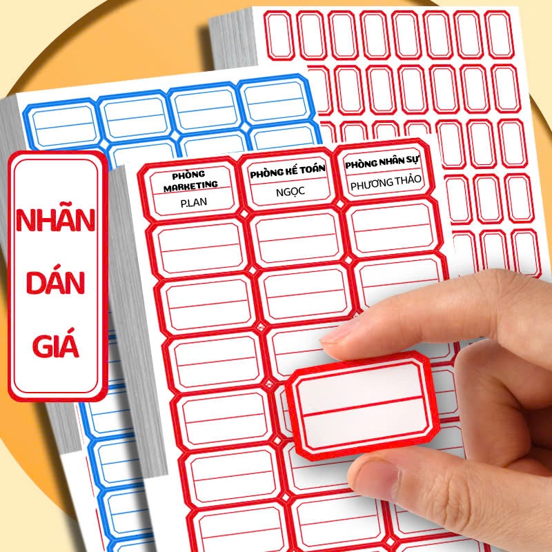 Combo 50 Tấm 4 Nhãn dán tên chống nước nhiều màu sắc - Tem dán bền đẹp giúp đánh dấu đồ vật dễ dàng