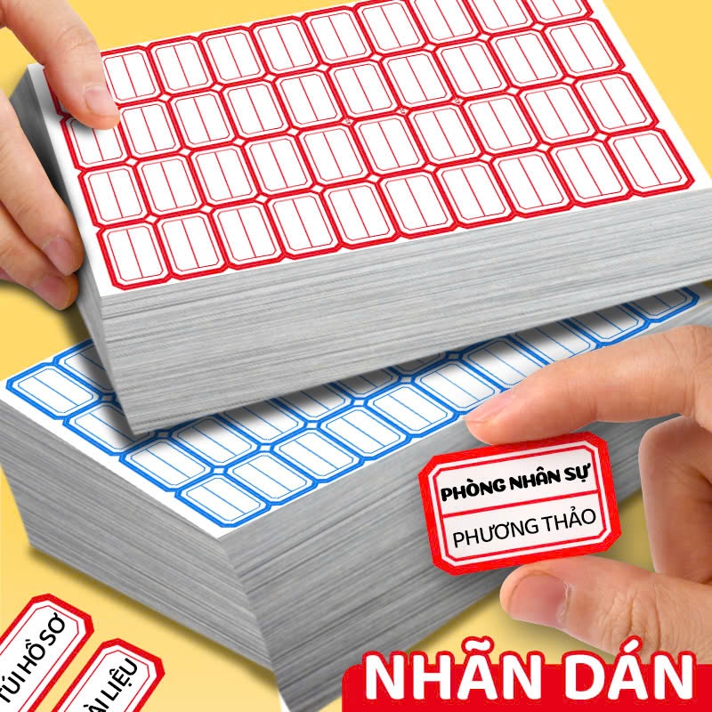 Combo 50 Tấm 4 Nhãn dán tên chống nước nhiều màu sắc - Tem dán bền đẹp giúp đánh dấu đồ vật dễ dàng