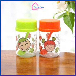 Bộ 2 hủ thủy tinh đựng gia vị kích thước lớn 400ml tặng kèm muỗng cao cấp 9034 - Phương Trang