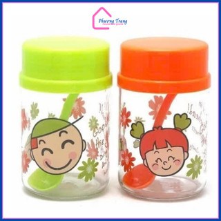 Bộ 2 hủ thủy tinh đựng gia vị kích thước lớn 400ml tặng kèm muỗng cao cấp 9034 - Phương Trang