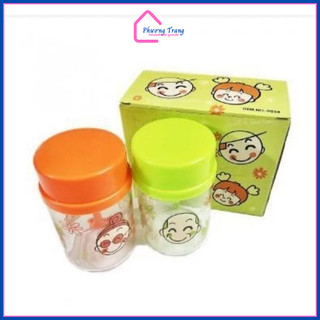 Bộ 2 hủ thủy tinh đựng gia vị kích thước lớn 400ml tặng kèm muỗng cao cấp 9034 - Phương Trang