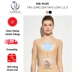 Gen định hình tay lưng nách vai sau hút mỡ bắp tay, lưng nách italy vải y tế kháng khuẩm PL03 3/4 tay