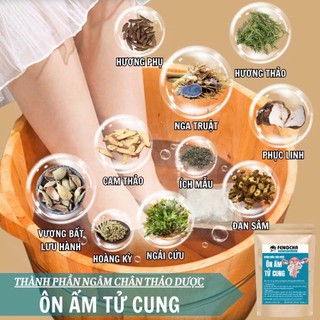 Ngâm chân ấm tử cung Fengcha giúp bài trừ hàn khí trong tử cung, chống lạnh tử cung, giảm đau bụng kinh bịch 15 túi lọc