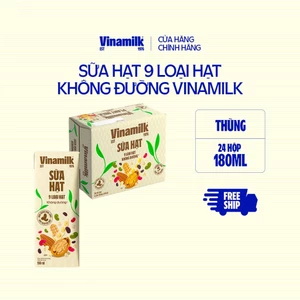 Thùng 24 hộp Sữa hạt 9 loại hạt không đường Vinamilk - hộp 180ml| [Có thể nhận bao bì Tết/ Thường]