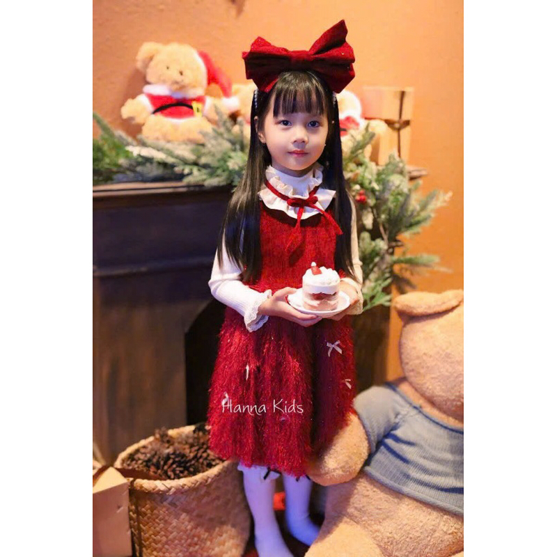 Váy Gile Đỏ Dễ Thương Cho Bé Gái Liena'S Closet