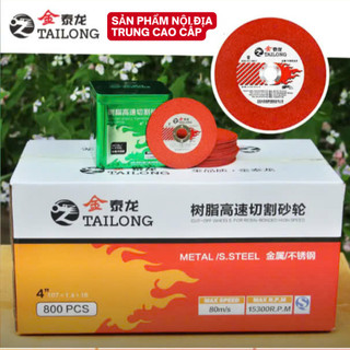 Đá cắt sắt inox Tailong màu đỏ 107x1.4x16mm hộp 50 viên