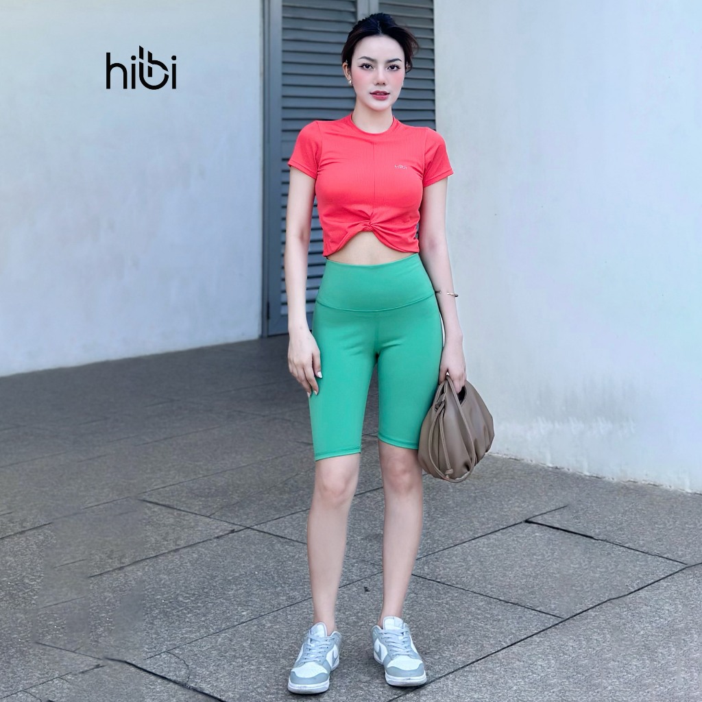 Ảnh Áo croptop tay ngắn tập Yoga Gym Hibi Sports CR816, kiểu xoắn nơ, kèm mút ngực 4
