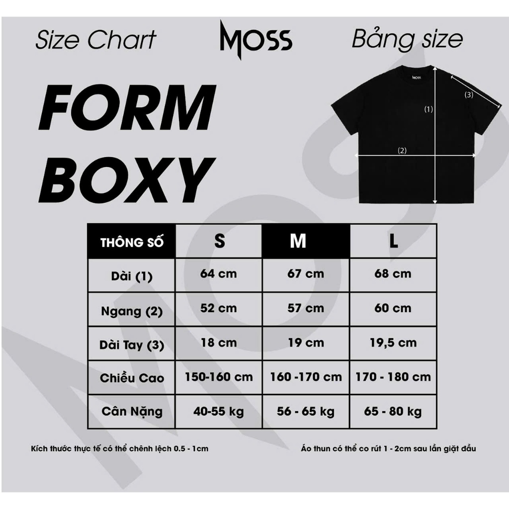 Áo Thun localbrand - “ MOSS - M ” l Form Boxy Fit/ Oversize - Cotton 100% 260GSM premium MOSS.STU