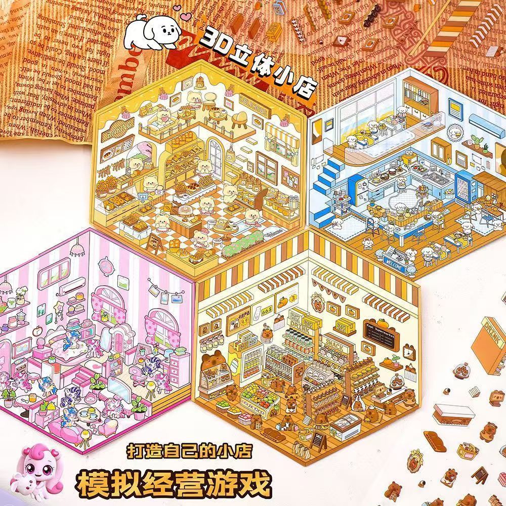 Bộ Sticker, hình dán 3D không gian, phong cảnh - Tranh dán 3D tự làm dễ ...