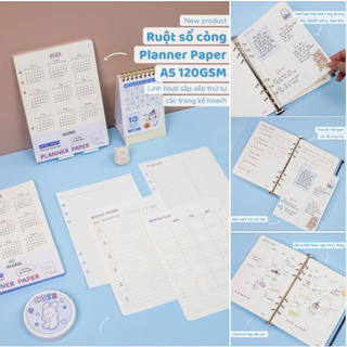 KLONG - Sổ / Ruột sổ kế hoạch Paper Planner kẹp còng A5 96 trang (48 tờ) 120/76; MS: 963 - Có bán bìa riêng không ruột