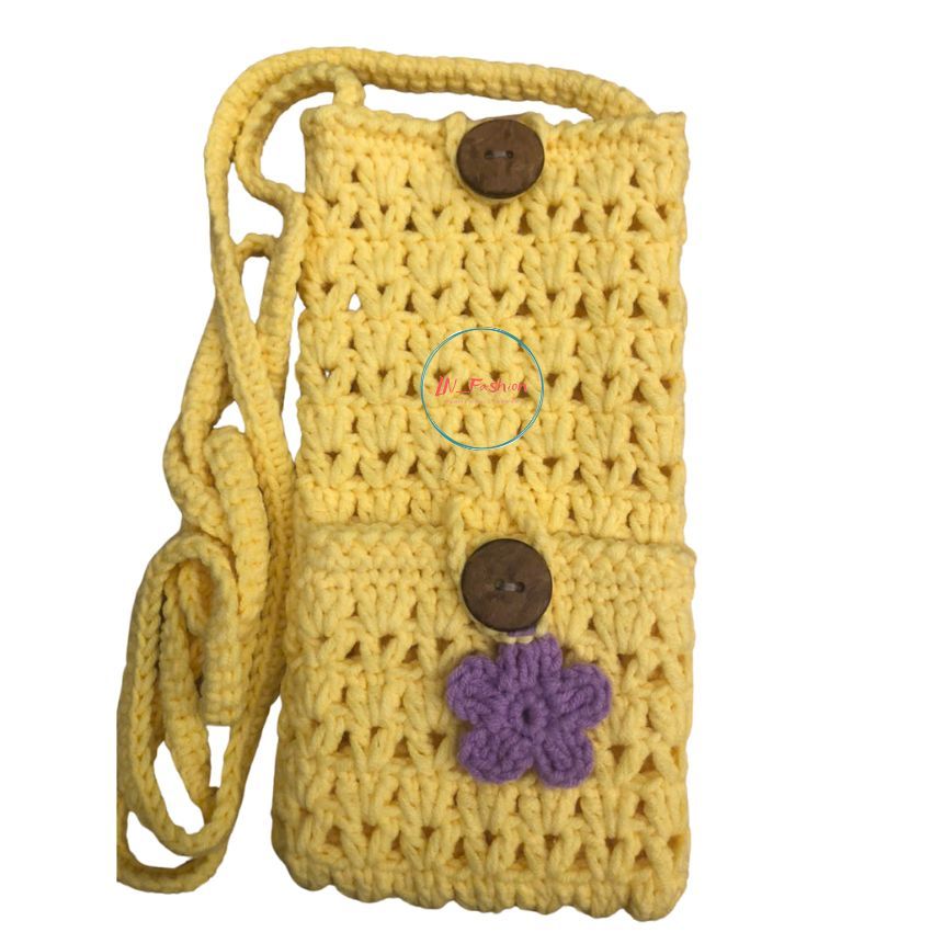 Túi Len Handmade Đựng Điện Thoại và Thẻ ATM Túi Đeo Chéo Mini Thời Trang