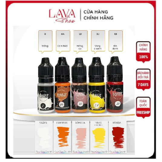 Mực Makeup tatto chuyên dùng trong phun xăm thẩm mỹ_Mày, Môi, Mí_Nga chính hãng_5ml,10ml