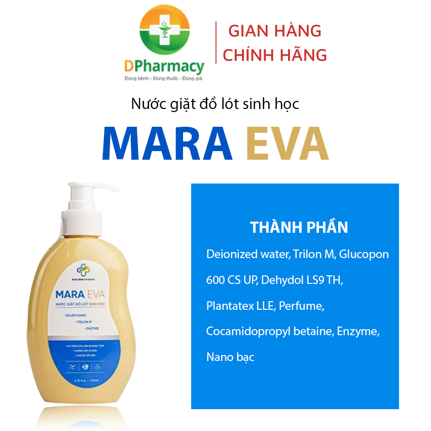 Nước giặt đồ lót sinh học Mara Eva, công thức nano bạc giúp ngăn ngừa khuẩn,nấm