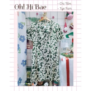 Đầm babydoll hoa cổ v