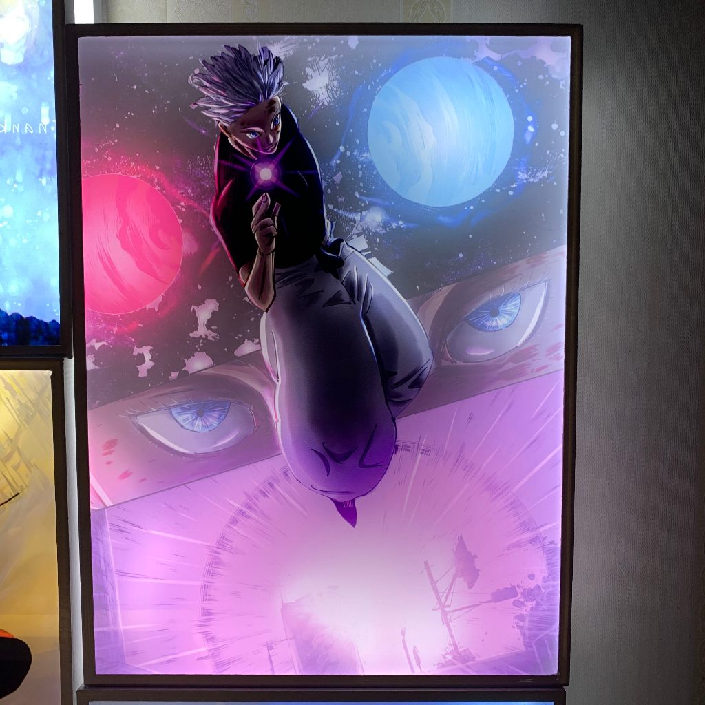 Tranh đèn led 3D đổi màu Gojo Satoru - Tranh đèn led 3D ANIME trang trí bàn làm việc, đèn ngủ