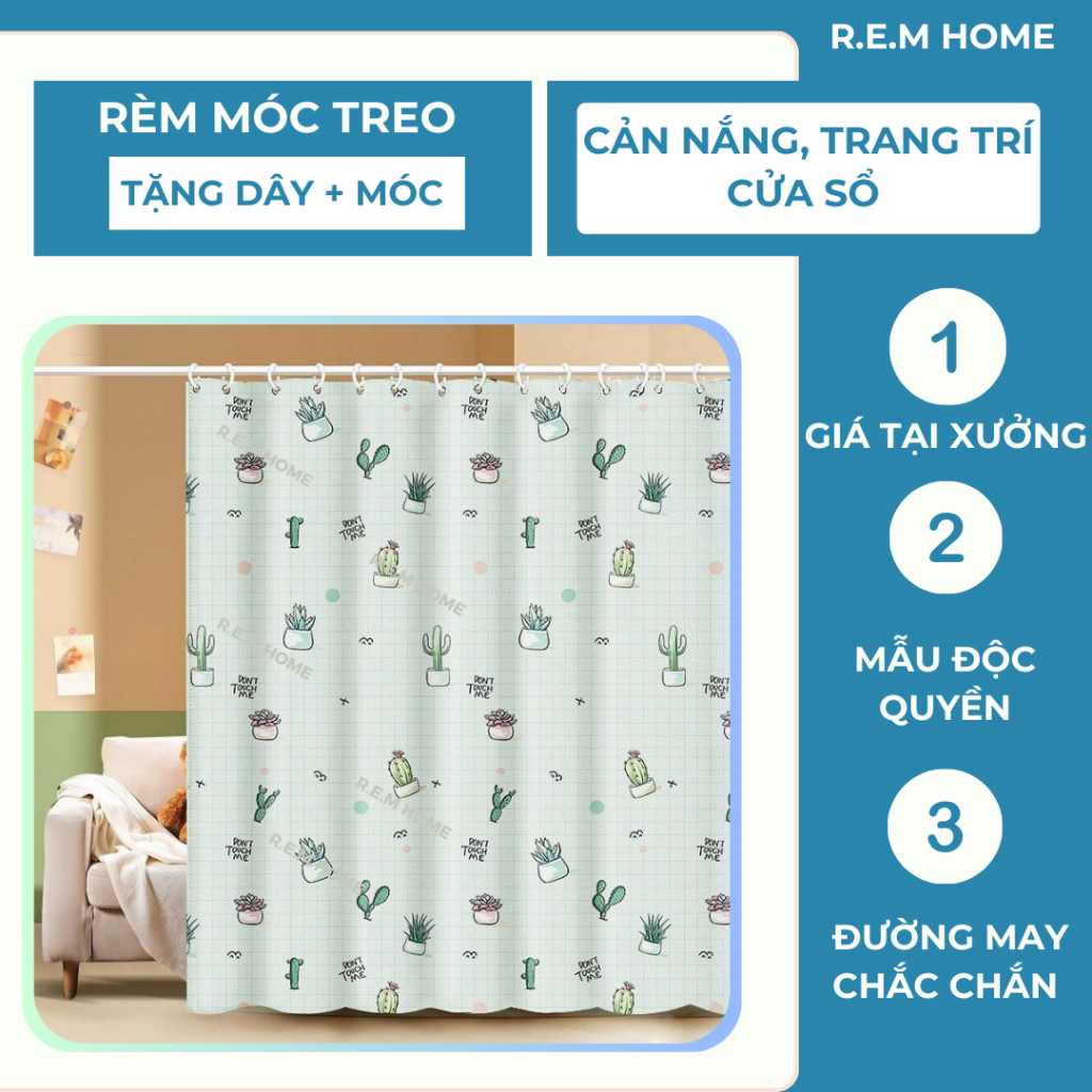 Rèm Cửa Sổ, Rèm Che Gác Trọ, Rèm Cửa Phòng Ngủ R.E.M HOME Sử Dụng Móc ...