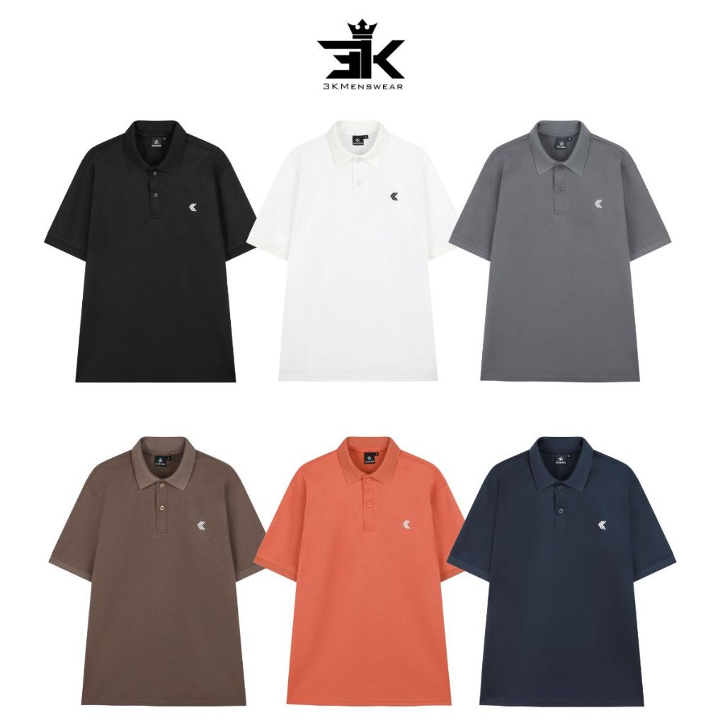 Áo polo Nam có cổ BASIC 3KMEN chất liệu cotton cá sấu thoáng mát , sang trọng, Menswear