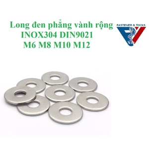 10 cái M6-M12 Long đen phẳng vành rộng Din9021 inox304 M6-M12