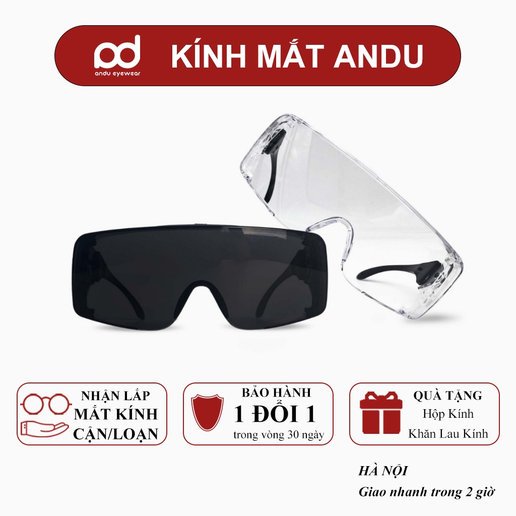 Ảnh Kính chắn bụi đi đường ANDU EYEWEAR chống tia UV, hạn chế bám hơi nước chất liệu nhựa cao cấp 1