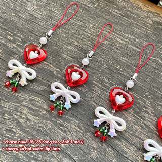 Móc Khóa 𝐂𝐡𝐞𝐫𝐢𝐬𝐡 - Móc Khóa Handmade, Dây Treo Điện Thoại, Túi Xách Màu Đỏ Dễ Thương Tết by Carem