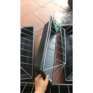 Máng gà dài chống bới, máng ăn chống bới dài cho gà vịt khung thép mạ kẽm