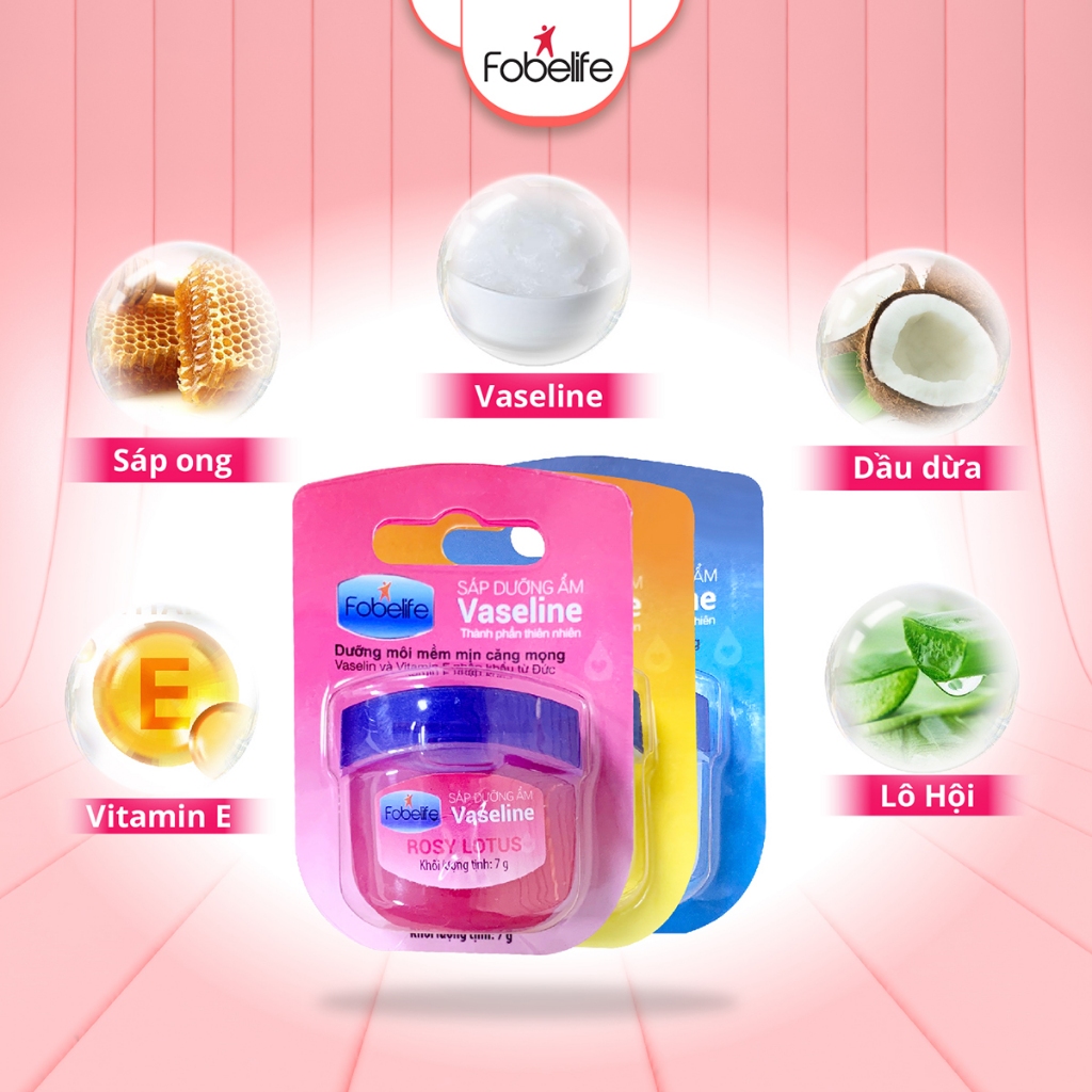 Sáp Dưỡng Da Vaseline Fobelife Không Màu, Dưỡng Ẩm Giữ Ẩm Giảm Tình Trạng Da Khô Nứt Nẻ N2