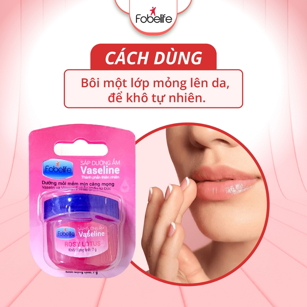 Sáp Dưỡng Da Vaseline Fobelife Không Màu, Dưỡng Ẩm Giữ Ẩm Giảm Tình Trạng Da Khô Nứt Nẻ N2