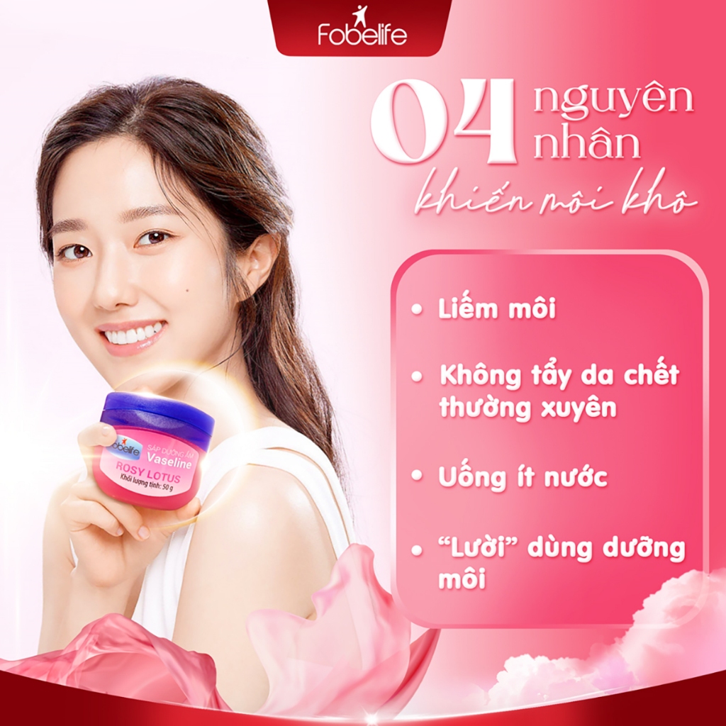 Sáp Dưỡng Da Vaseline Fobelife Không Màu, Dưỡng Ẩm Giữ Ẩm Giảm Tình Trạng Da Khô Nứt Nẻ N2