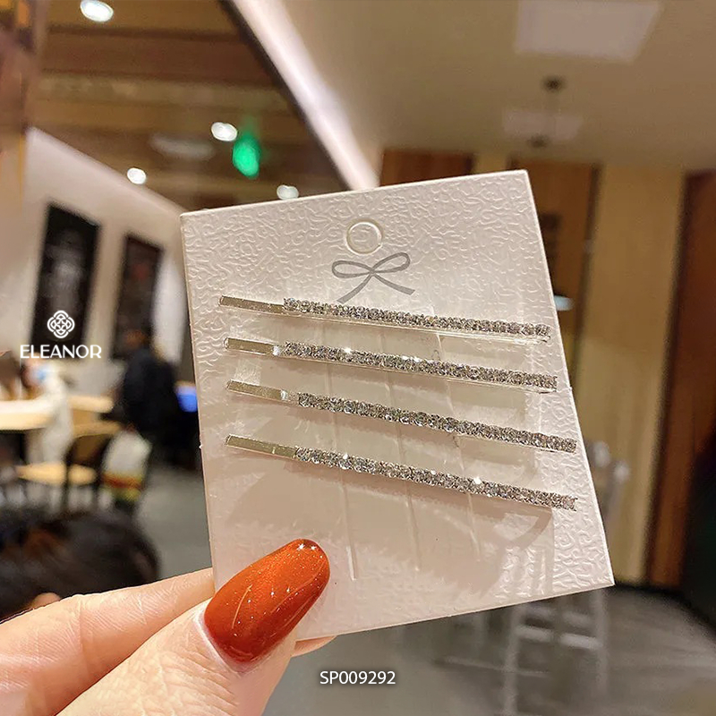 Set kẹp tóc mái nữ Eleanor Accessories đính đá lấp lánh phụ kiện tóc kẹp tăm 9292