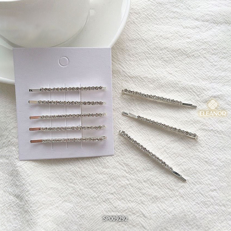 Set kẹp tóc mái nữ Eleanor Accessories đính đá lấp lánh phụ kiện tóc kẹp tăm 9292