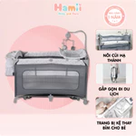 Cũi Cho Bé Gấp Gọn, Nôi Vải Đa Năng Umoo Có Chức Năng Hạ Thành, Tặng Bàn Thay Bỉm, Giỏ Đựng Đồ, Màn Chống Muỗi — ảnh 1