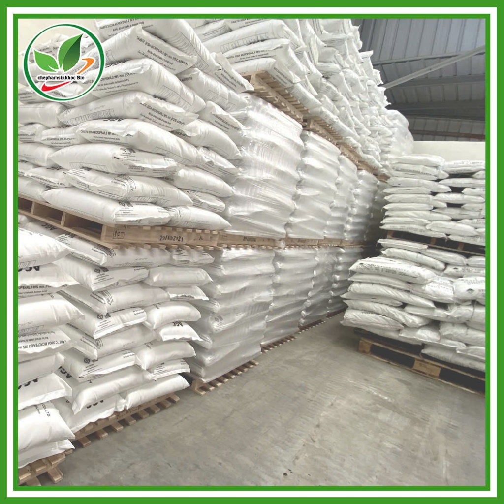 Xút vảy NaOH 99%, Sun Soda dùng trong xử lý nước thải, ngành công nghiệp giấy, vải. Bao 25kg
