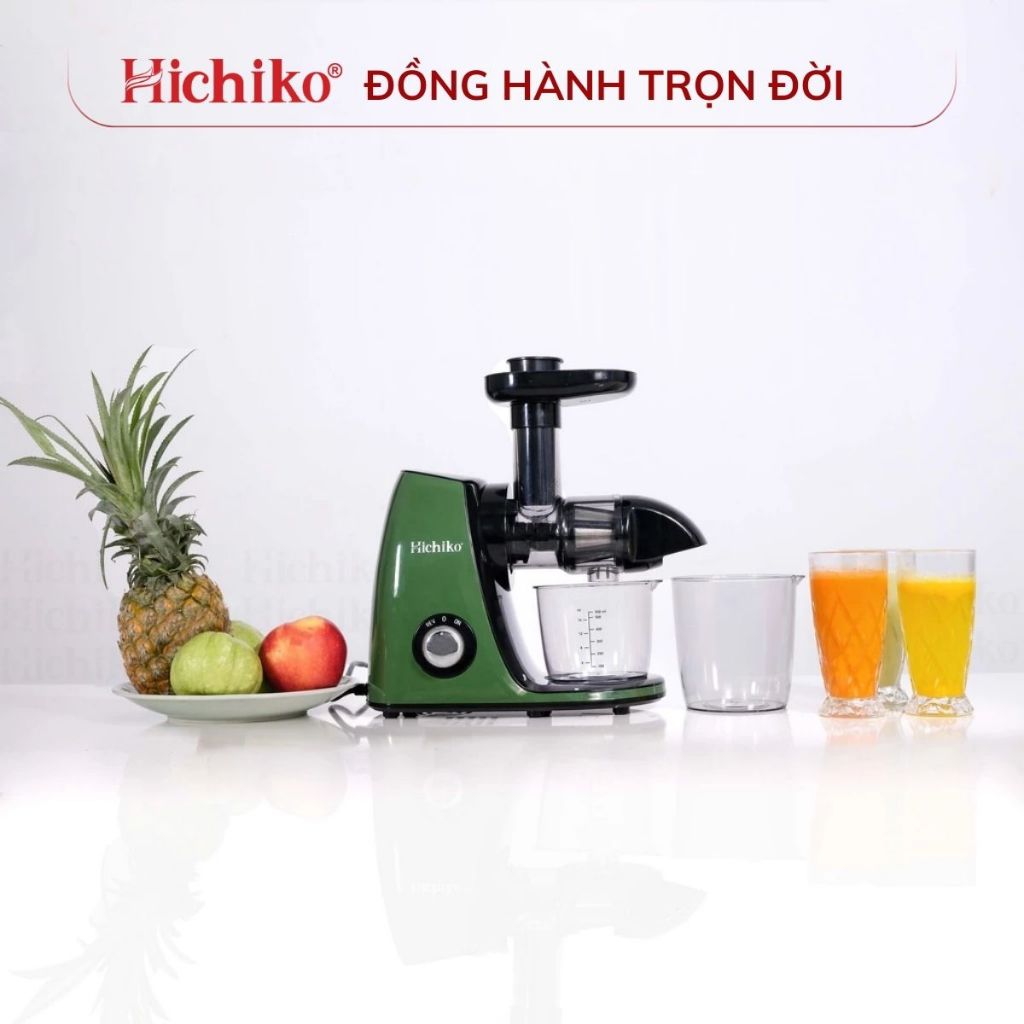 Máy ép chậm trục ngang Hichiko HC - 3405 công suất 150W, máy ép siêu kiệt bã, giữ dinh dưỡng 98%