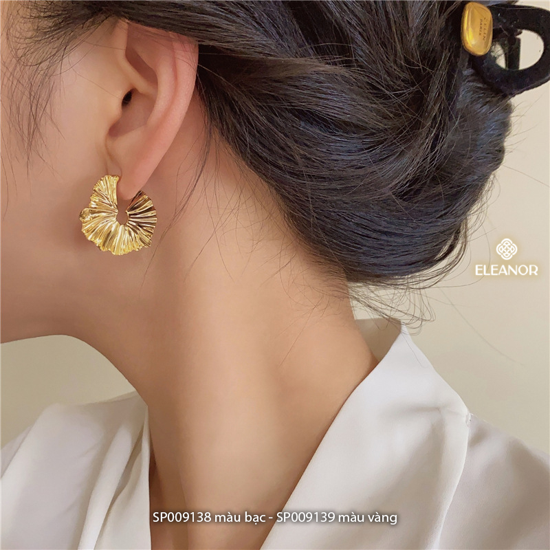 Bông tai nữ chuôi bạc 925 Eleanor Accessories họa tiết uốn lượn phụ kiện trang sức khuyên tai 9138